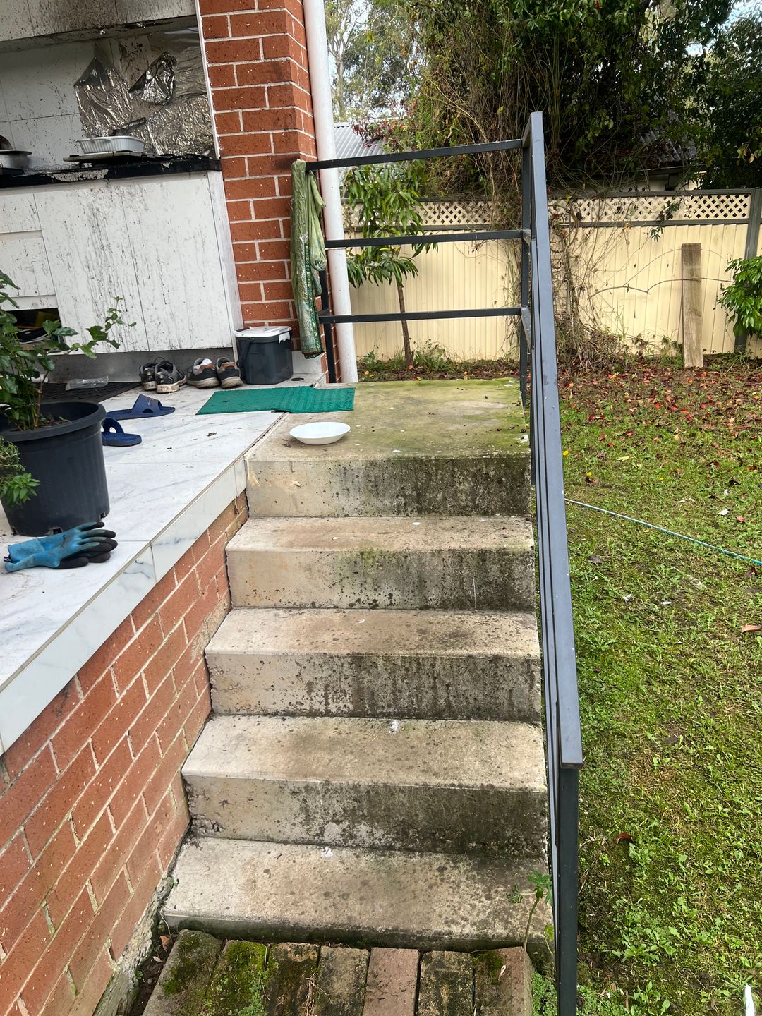 Before — grime and build-up prior to cleaning